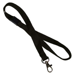 Black breakaway lanyard · 15 mm